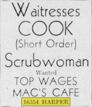 I-Rock Night Club (Macs Cafe, Harry Moores) - July 1943 Ad